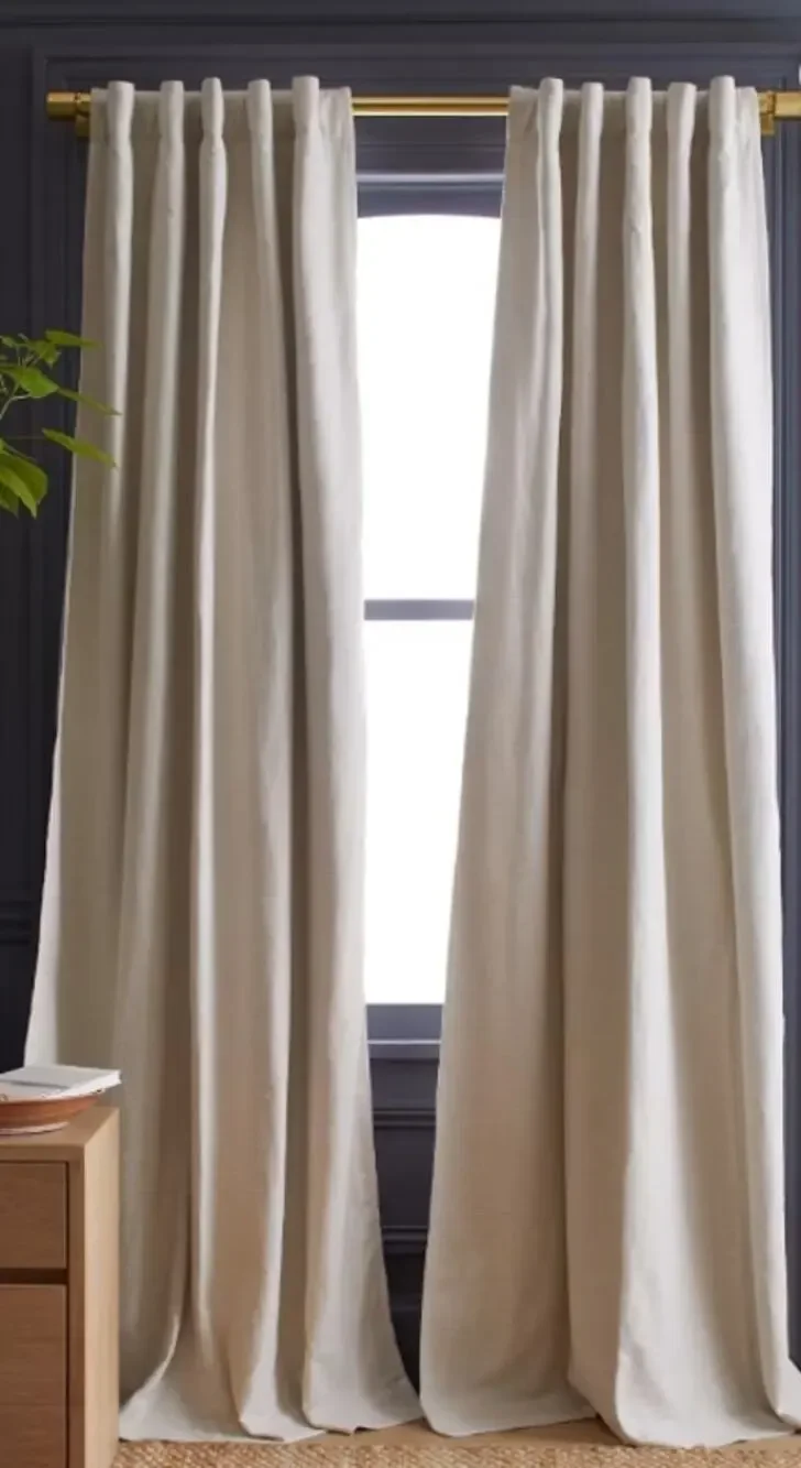Quince - Cotton Slub Curtain Room Darkening - 48x108 - Natural Color
